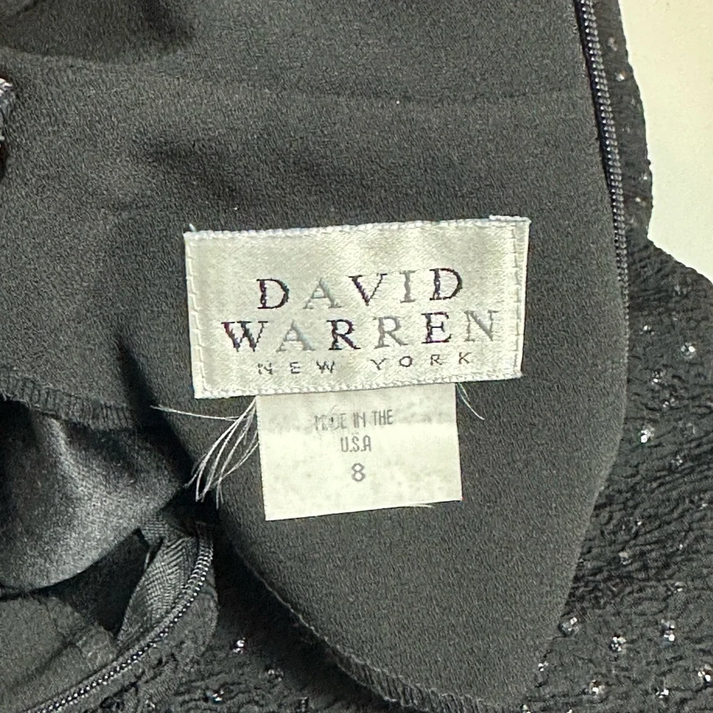 Vintage 90s David Warren New York Elegant Dress Raised Studded Details Size 8